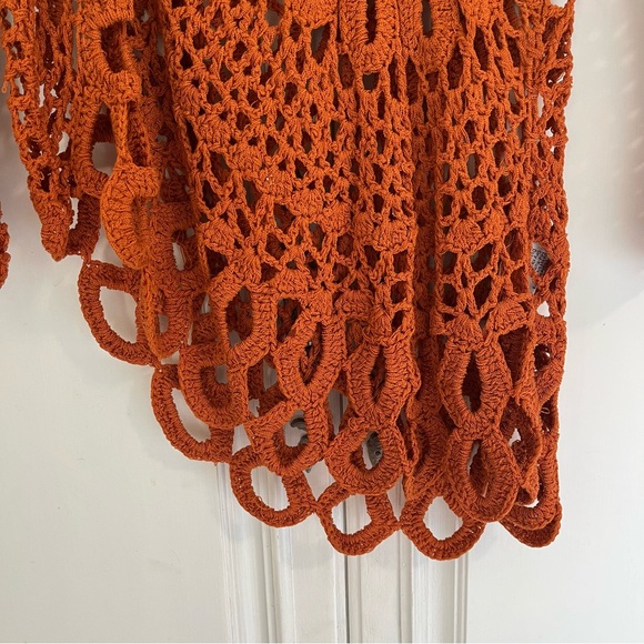 TEMPO PARIS CROCHET SWEATER | BURNT ORANGE | RUST | MEDIUM | GREAT CONDITION - Picture 6 of 10